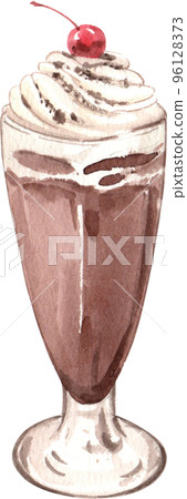 Chocolate Sweet Dessert And Drink Icons Watercolor 96128373