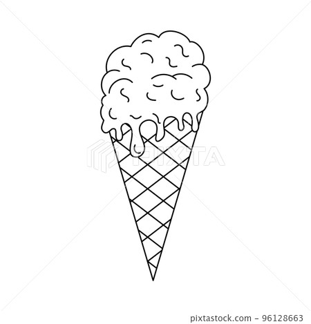 Ice cream tattoo in y2k, 1990s, 2000s style. Emo goth element design. Old school tattoo. Vector illustration Ice cream tattoo in y2k, 1990s, 2000s style. Emo goth element design. Old school tattoo. Vector illustration 96128663