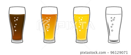 Vector illustration set of draft beer in a glass 96129071