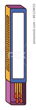 Matchbox graphic with match sticks in Isometric Illustration style Matchbox graphic with match sticks in Isometric Illustration style 96129633