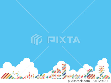 SDGs 17彩色背景素材城市景觀藍天 96129685