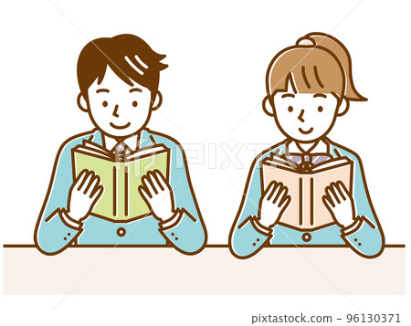 男女學生穿制服看書_套裝 96130371