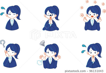 西裝人物各種面部表情的插圖集 96131043