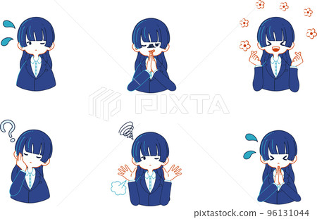 西裝人物各種面部表情的插圖集 96131044