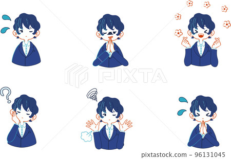 西裝人物各種面部表情的插圖集 96131045