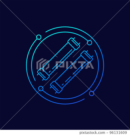 fluorescent tube, lamp line vector icon 96131609