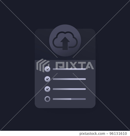 Upload to a cloud form, dark vector design 96131610