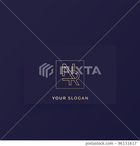 NR monogram, letters vector logo on a card NR monogram, letters vector logo on a card 96131617