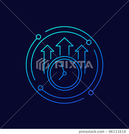 overtime line icon, long working hours vector overtime line icon, long working hours vector 96131618