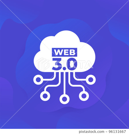 Web 3.0 icon with a cloud, vector design 96131667