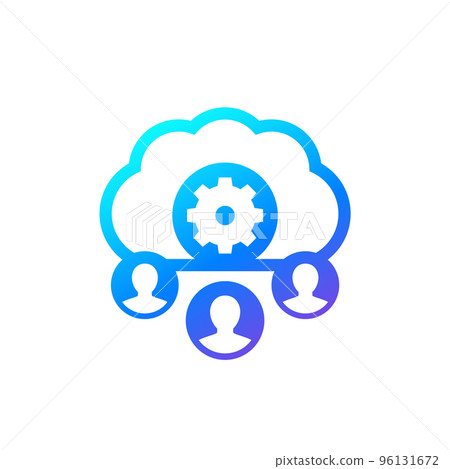 process user data in cloud icon on white 96131672