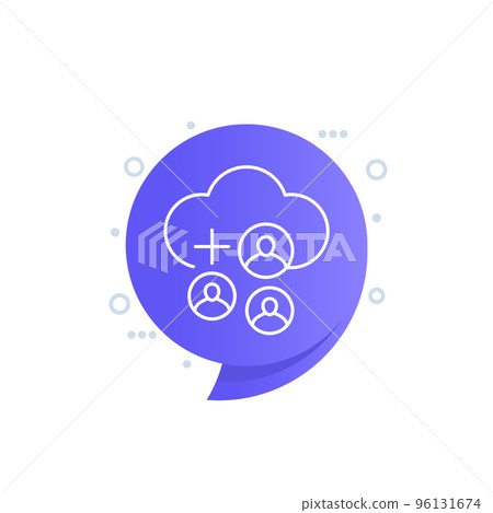 collect user data in cloud line vector icon collect user data in cloud line vector icon 96131674