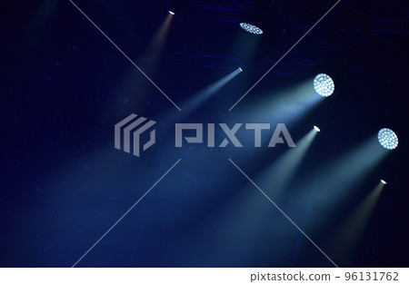 Blue stage lights, light show at concert Blue stage lights, light show at concert 96131762