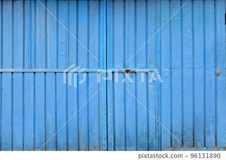 Grunge metallic blue garage door Grunge metallic blue garage door 96131890
