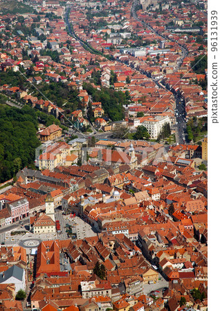 Aerial view of the old European city of Brasov, Romania Aerial view of the old European city of Brasov, Romania 96131939