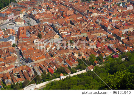 Aerial view of the old European city of Brasov, Romania Aerial view of the old European city of Brasov, Romania 96131940