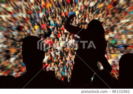 Defocused crowd of spectators on a stadium tribune Defocused crowd of spectators on a stadium tribune 96132062