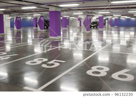 Underground parking-garage. interior of parking Underground parking-garage. interior of parking 96132230