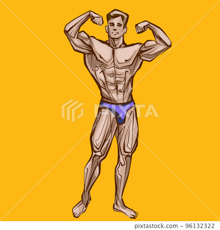Bodybuilder muscle man fitness posing Bodybuilder muscle man fitness posing 96132322