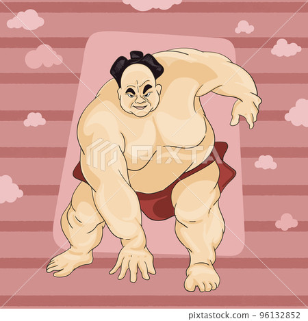 Sumo Wrestler Traditional Pose 96132852