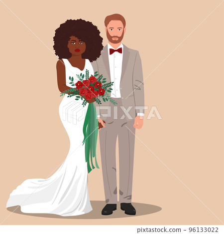Elegance interracial wedding card Elegance interracial wedding card 96133022