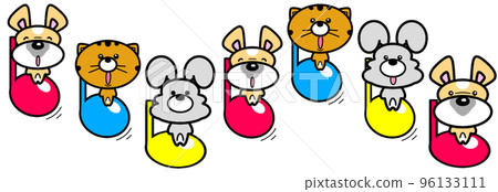 Musical note line dog cat rabbit Musical note line dog cat rabbit 96133111