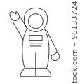 Line art astronaut isolated on white background 96133724