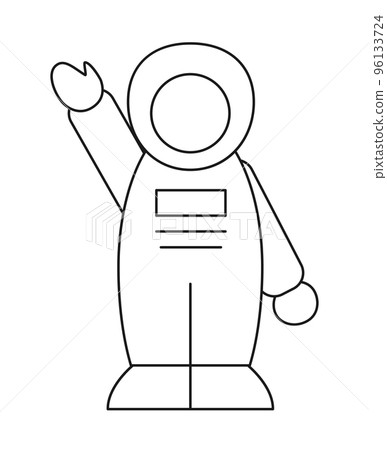 Line art astronaut isolated on white background 96133724