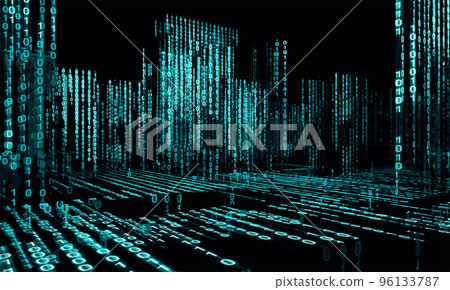 3d abstract architecture concept.Binary Language 96133787