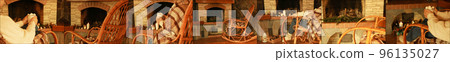 Photo collage of cozy winter compositions near fireplace Photo collage of cozy winter compositions near fireplace 96135027