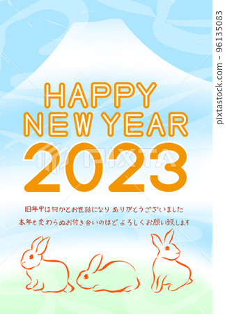兔子新年賀卡插圖 兔子新年賀卡插圖 96135083