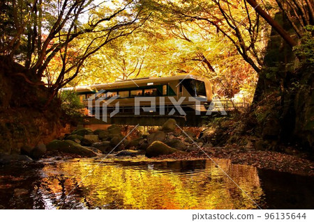 Going along the Okukinu road while watching the mountain stream of colored leaves…At Ryuokyo Station, take the Limited Express Liberty Aizu 500 series Going along the Okukinu road while watching the mountain stream of colored leaves…At Ryuokyo Station, take the Limited Express Liberty Aizu 500 series 96135644