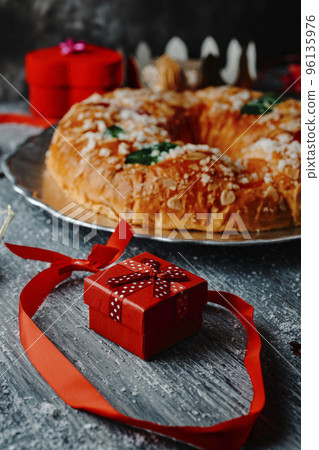 closeup of a king cake typical of spain closeup of a king cake typical of spain 96135976