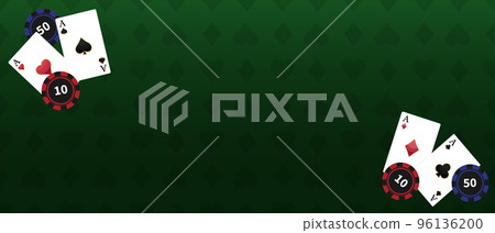 Background of green poker table with playing… - Stock Illustration