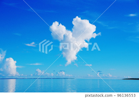 Clouds of hearts floating in the blue sky Clouds of hearts floating in the blue sky 96136553