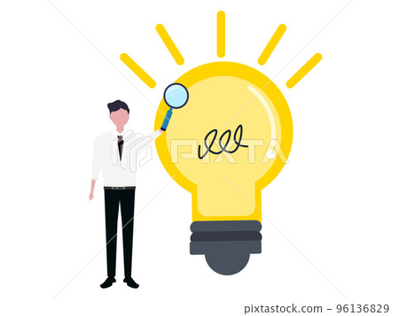 Businessman who discovered an idea. inspiration, electricity 96136829