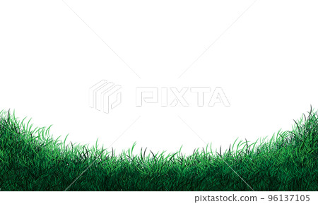 Realistic green grass field curve on white background vector 96137105