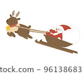 cute reindeer and santa claus 96138683