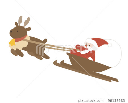 cute reindeer and santa claus 96138683