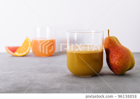 Pear Juice with fresh fruits close up Pear Juice with fresh fruits close up 96138858