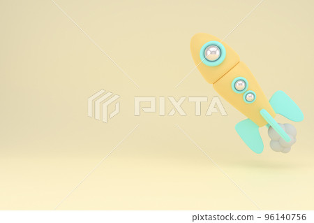 Business start-up concept, Rocket launching from the ground, 3d rendering. 96140756