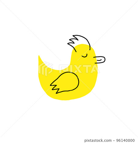 Bath duck hand drawn doodle icon. Rubber bath duck for baby bathtub vector sketch illustration for print, web, mobile and infographics isolated on white background. 96140800