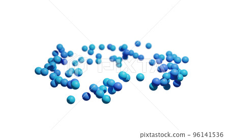 CG球 許多淺藍色的球漂浮在一個圓圈裡 CG球 許多淺藍色的球漂浮在一個圓圈裡 96141536