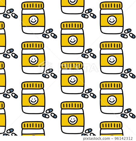 antidepressants seamless doodle pattern, vector color line illustration antidepressants seamless doodle pattern, vector color line illustration 96142312