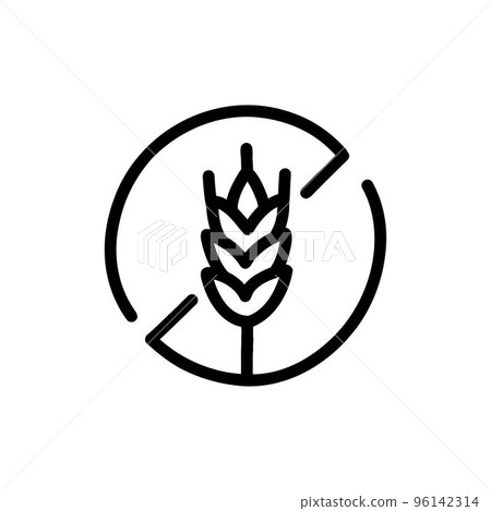 wheat free doodle icon, vector color line illustration 96142314