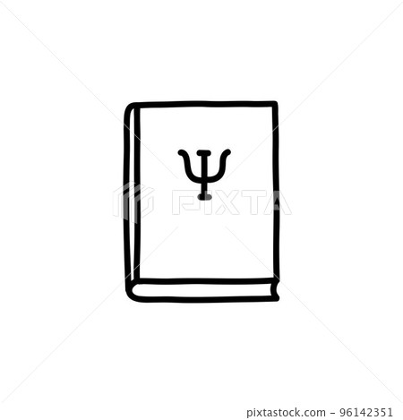 psychiatry book doodle icon, vector color line illustration 96142351