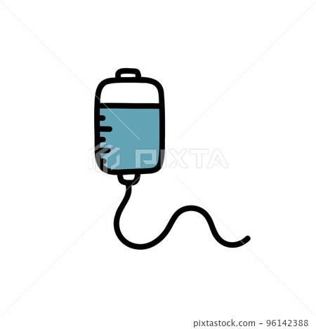medical dropper doodle icon, vector color line illustration medical dropper doodle icon, vector color line illustration 96142388