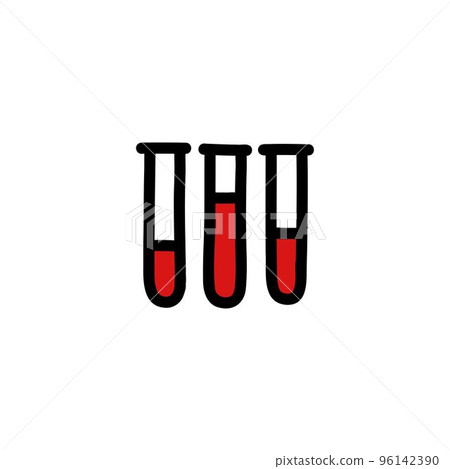 blood test doodle icon, vector color line illustration blood test doodle icon, vector color line illustration 96142390