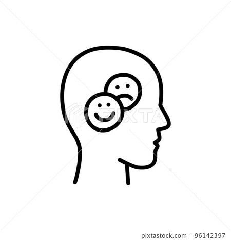 bipolar disorder doodle icon, vector color line illustration 96142397