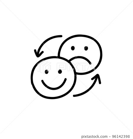 bipolar disorder doodle icon, vector color line illustration 96142398